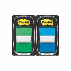 POST-IT GREEN/BLUE INDEX 1IN PK2