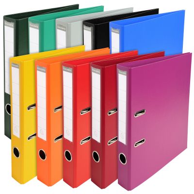 Exacompta Premtouch Lever Arch File 2 Ring A4 Assorted Colours Pack of 10
