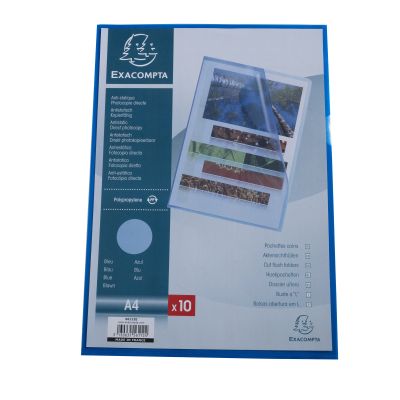 Exacompta PP Cut Flush Folder A4 Blue Pack of 100