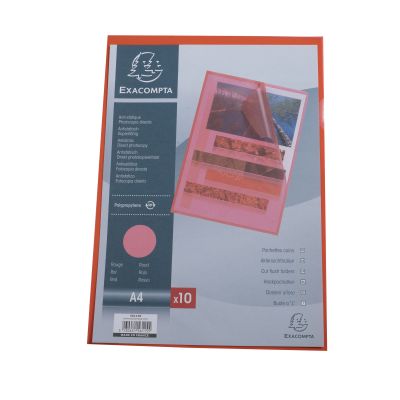 Exacompta PP Cut Flush Folder A4 Red Pack of 100