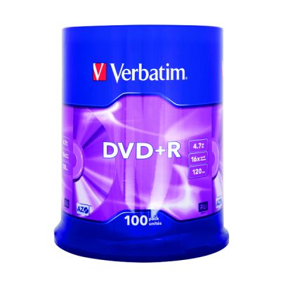 VERBATIM DVD+R 16X 100PK
