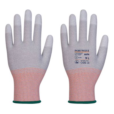A696 LR13 ESD PU Fingertip Cut Glove (Pk12) Grey/White L 