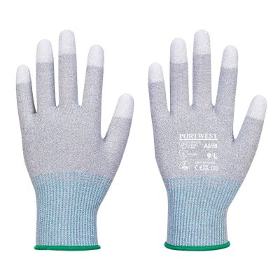 A698 MR13 ESD PU Fingertip Glove (Pk12) Grey/White XS 