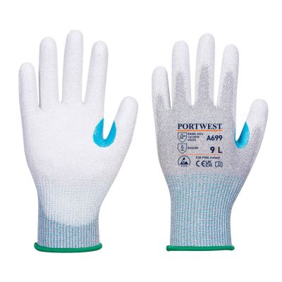 A699 MR13 ESD PU Palm Glove (Pk12) Grey/White XS 