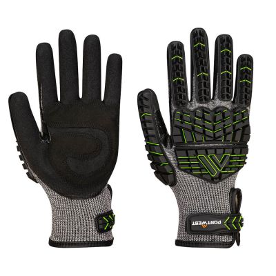 A755 VHR15 Nitrile Foam Impact Glove Black/Green XL 