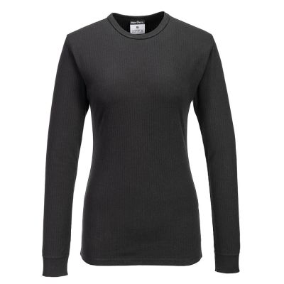 B126 Women's Thermal T-Shirt Long Sleeve Black M Regular