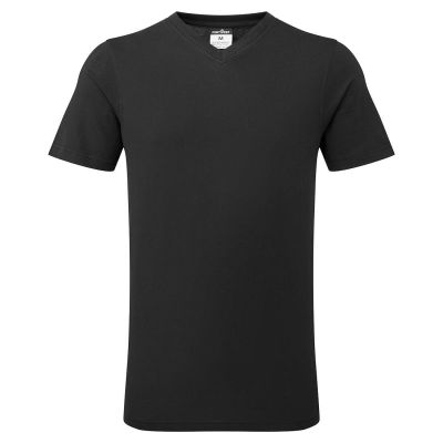 B197 V-Neck Cotton T-Shirt Black L Regular