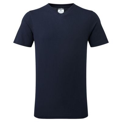 B197 V-Neck Cotton T-Shirt Navy L Regular