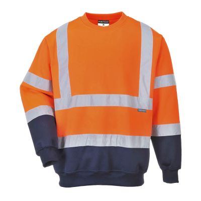 B306 Hi-Vis Contrast Sweatshirt Orange/Navy 4XL Regular