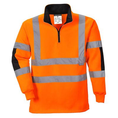 B308 Xenon Hi-Vis Rugby Shirt Orange XL Regular