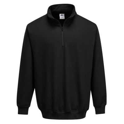 B309 Sorrento Zip Neck Sweatshirt Black S Regular
