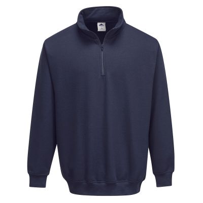 B309 Sorrento Zip Neck Sweatshirt Navy XL Regular