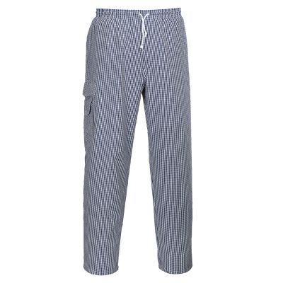 C078 Chester Chefs Trousers Blue Check L Regular