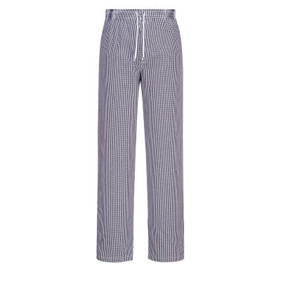 C079 Bromley Chefs Trousers Blue Check L Regular