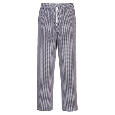 C079 Bromley Chefs Trousers Blue Check Tall L Tall