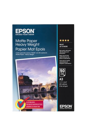 Epson Matte Paper Heavy Weight, DIN A3, 167g/m??, 50 Sheets