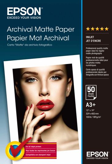 Epson Archival Matte Paper, DIN A3+, 189g/m??, 50 Sheets