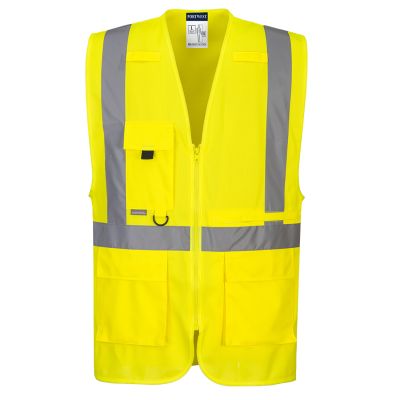 C357 Hi-Vis Tablet Pocket Executive Vest  Yellow M Regular