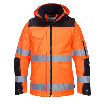 C469 Hi-Vis 3-in-1 Contrast Winter Pro Jacket  Orange/Black L Regular