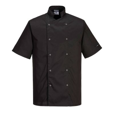 C733 Cumbria Chefs Jacket S/S Black M Regular