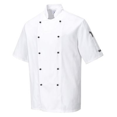 C734 Kent Chefs Jacket S/S White S Regular