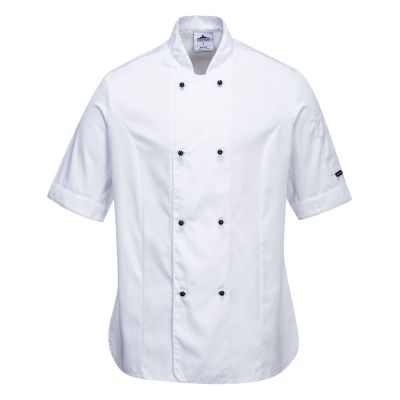 C737 Rachel Women's Chefs Jacket S/S White XL Regular