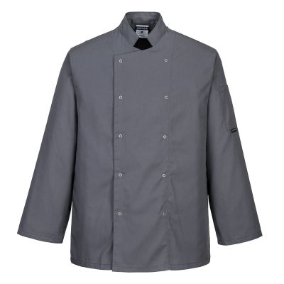 C833 Suffolk Chefs Jacket L/S Slate Grey XS Regular