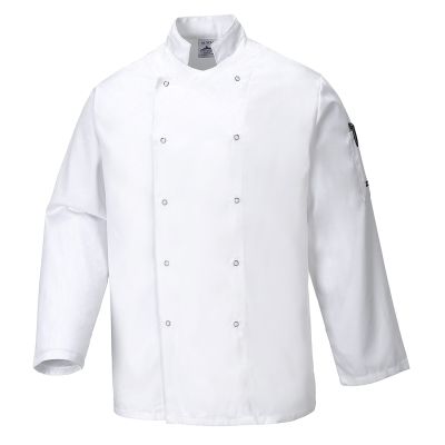 C833 Suffolk Chefs Jacket L/S White L Regular