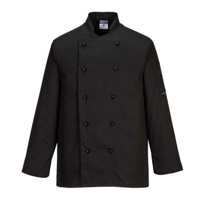 C834 Somerset Chefs Jacket L/S Black L Regular