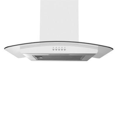 60CM CHIMNEY COOKER HOOD STAINLESS STEEL CURVED GLASS