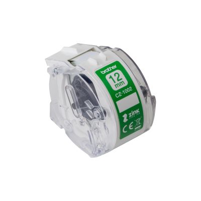 Brother CZ-1002 label-making tape White on green