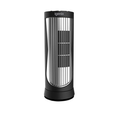 12 INCH MINI TOWER FAN WITH 8H TIMER BLACK/SILVER