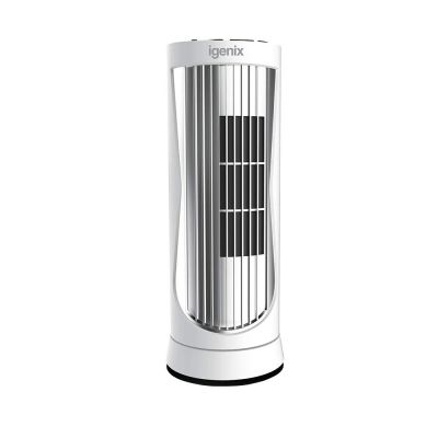 12 INCH MINI TOWER FAN WITH 8H TIMER WHITE/SILVER