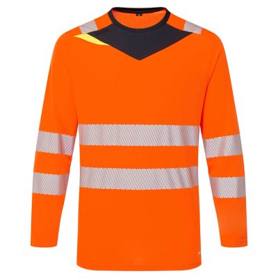 DX416 DX4 Hi-Vis T-Shirt L/S Orange/Black L Regular