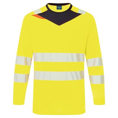 DX416 DX4 Hi-Vis T-Shirt L/S Yellow/Black 4XL Regular