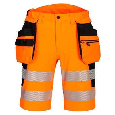 DX446 DX4 Hi-Vis Holster Pocket Shorts Orange/Black 30 Regular
