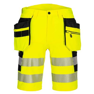 DX446 DX4 Hi-Vis Holster Pocket Shorts Yellow/Black 30 Regular