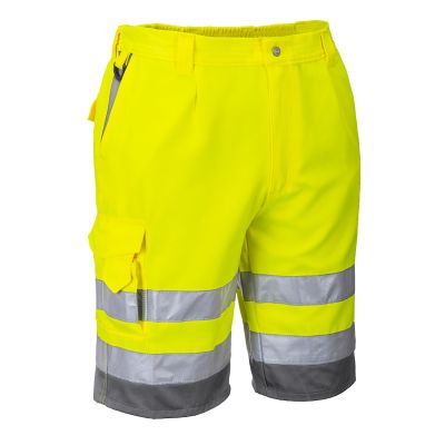 E043 Hi-Vis Contrast Shorts Yellow/Grey M Regular