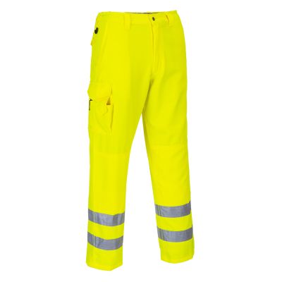 E046 Hi-Vis Work Trousers Yellow L Regular