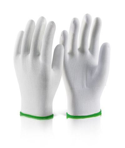 POLYESTER KNITTED LINER GLOVE WHITE LGE (SIZE 9)