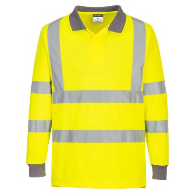 EC11 Eco Hi-Vis Polo Shirt L/S (6 Pack)  Yellow M Regular