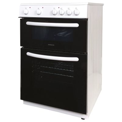 60CM DOUBLE OVEN ELECTRIC CERAMIC COOKER WHITE