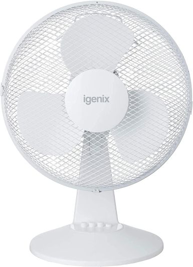 12 INCH DESK FANS IN WHITE - PACK OF 2