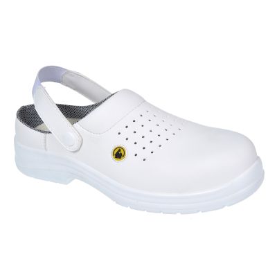 FC03 Portwest Compositelite ESD Perforated Safety Clog SB AE White 37 R