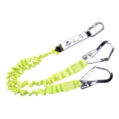 FP52 Double Elasticated 1.8m Lanyard With Shock Absorber Yellow  