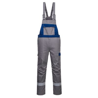 FR07 Bizflame Industry Two Tone Bib and Brace Grey L R