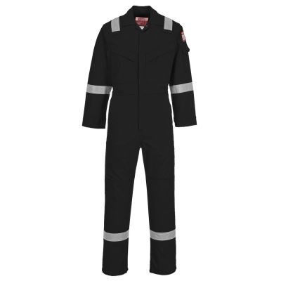 FR21 Flame Resistant Super Light Weight Anti-Static Coverall 210g Black L Regular