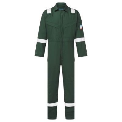 FR28 Flame Resistant Light Weight Anti-Static Coverall 280g Green 4XL Regular
