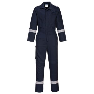 FR501 Bizflame Work Stretch Panelled Coverall  Navy L Regular