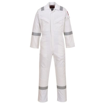 FR50 Flame Resistant Anti-Static Coverall 350g White L Regular